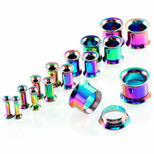 2pcs 3-20mm Acier Inoxydable Rond Oreille Tunnel Civière Ecarteur Plug Piercing - Imagen 7 de 10
