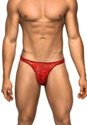 MALE POWER UNDERWEAR LACE BONG THONG RED - Picture 2 of 7