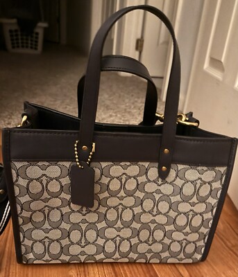 Coach Signature Field Tote COACH Washed Denim Sig Field Tote Bag