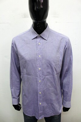 Fendi Herren Hemd Größe 43 / 17 Chemise Shirt blau Baumwolle Langarm
