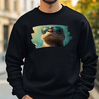 Otter mit Brille Sweatshirt Kuschelig und Perfekt für jeden Anlass S bis 4XL