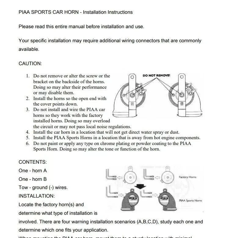 Piaa Superior Bass Horns 330/400Hz HO-9 (with English Instructions) From Japan Foto 4 de 4