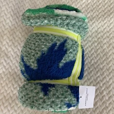 AMERICAN EAGLE OUTFITTERS AE LOGO GREEN WHITE SHERPA THROW BLANKET 50X60  #B11