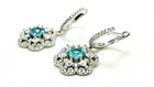 925 Sterling Silver Aquamarine Handmade Women's Earrings 1.25 IN — photo 1