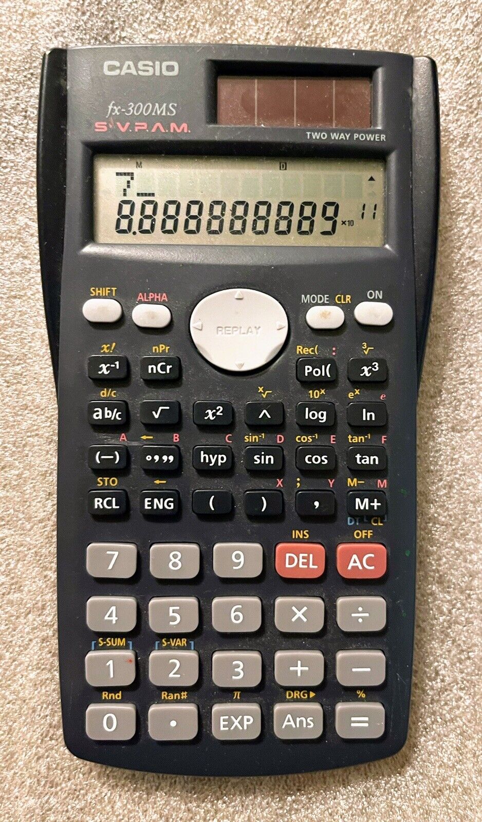 Casio Fx-300MS Solar Scientific Calculator S-V.P.A.M. with Cover