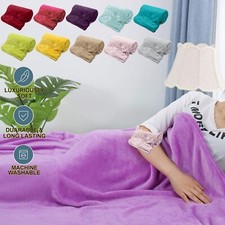Image of Soft Luxury Faux Fur Mink Throw Sofa Bed Blanket Lightweight & Matching Cushions