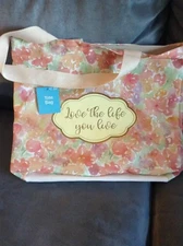 CVS LOVE THE LIFE YOU LIVE FLORAL REUSABLE TOTE BAG - NEW WITH TAGS