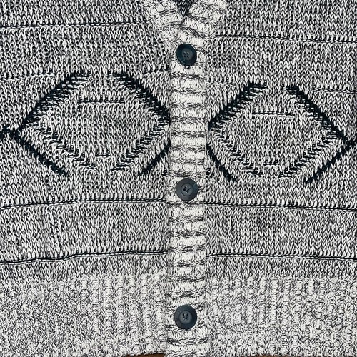 Vintage Method Cardigan Sweater Grandpa Abstract Pattern Gray/Green Mens Large - Picture 2 of 9