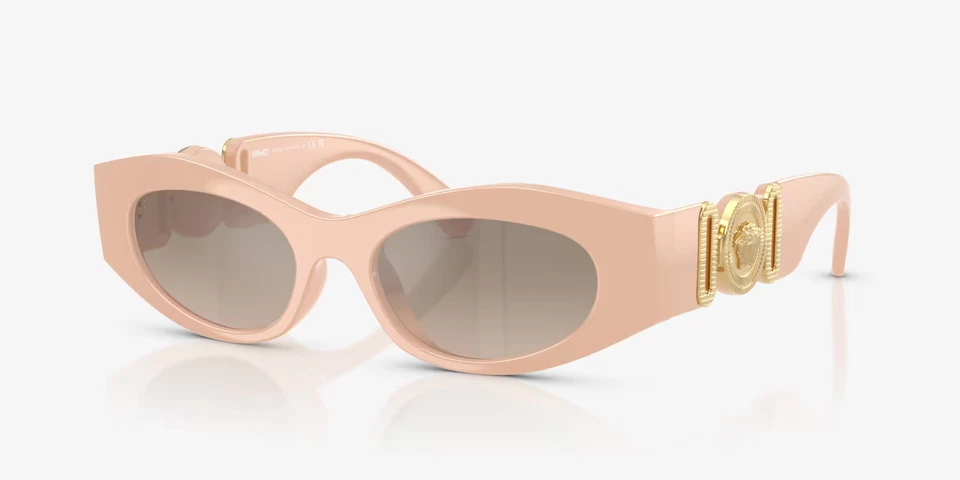 Versace Unisex Sunglasses VE4480U 54946I Nude Brown Grad Grey Mirror Silver