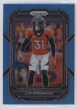 2022 Panini Prizm Light Blue Prizm Justin Simmons #91 11oo