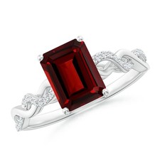 ANGARA Garnet Solitaire Infinity Twist Ring i...