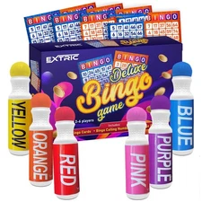 EXTRIC Bingo Game, Bingo Game for Adults and Kids, Bingo Set Includes Bingo D...