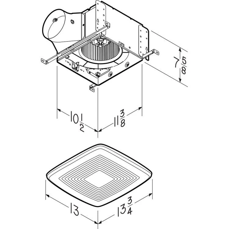 Broan-NuTone QT Series Ventilation Fan, 150 CFM, 1.4 Sones, Energy Star - - Image 3 of 4