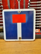 ancienne plaque émaillée panneau routier impasse 35x35 1980