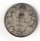 1934 Canada Silver 50 cents - Key Date