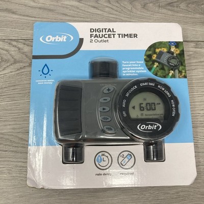 Orbit Conserve Digital Water Timer 2 Outlet Programmable Model 24713 NEW SEALED