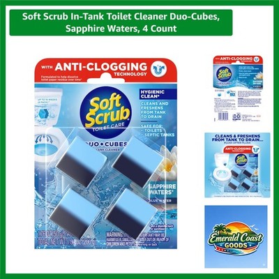 Chlorine-Free Duo-Cubes Toilet Cleaner - 4 Count with Anti-Clogging Technology