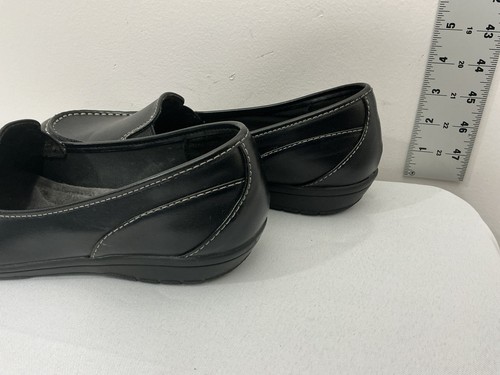 Damen Comfort Plus von Predictions 11 W schwarze Kunstleder Slipper Halbschuhe - Bild 4 von 9