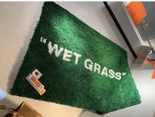 Virgil Abloh IKEA MARKERAD "WET GRASS"  Rug 195x132cm Green Off-White NEW/Sealed