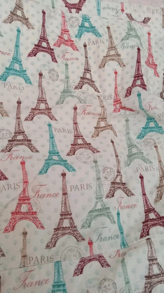 1 Pair Paris Postcard David Textiles Vintage Drapes 40x72 Eiffel Tower France - Image 2 of 4