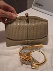VINTAGE JUDITH LEIBER KARUNG SNAKESKIN CLUTCH WALLET W/COMB & MIRROR SET — photo 1