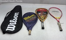 Lot Of 4 Tennis Racquetball Rackets Wilson US Open Rak Attak Slazenger Tattoo