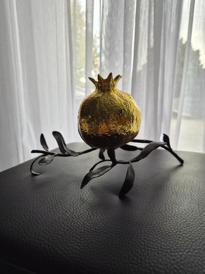 Designer-Vase Michael Aram Granatapfel Zweig   Gold/Bronze