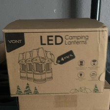 Vont 4 Pack LED Cordless Camping Lanterns Batteries Included Black