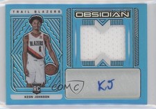 2021 Obsidian Rookie Jersey Electric Etch Blue Flood 6/27 Keon Johnson Auto ka6