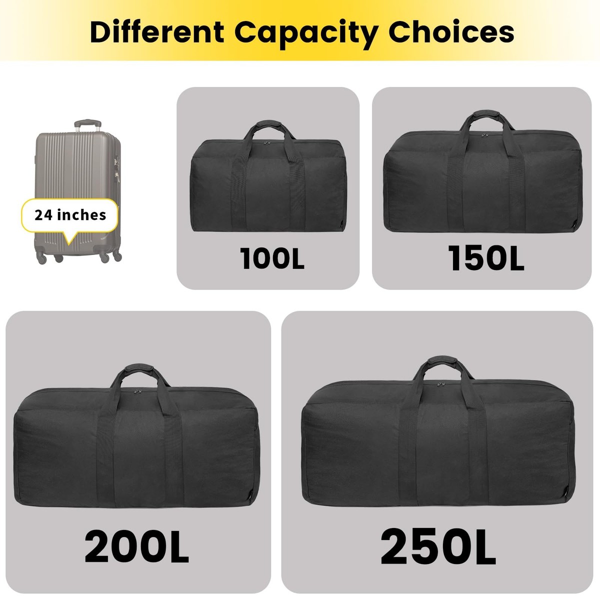 テールバック　ラペル　セット Vorspack Extra Large Duffle Bag for Travel - 100L Duffel 100L