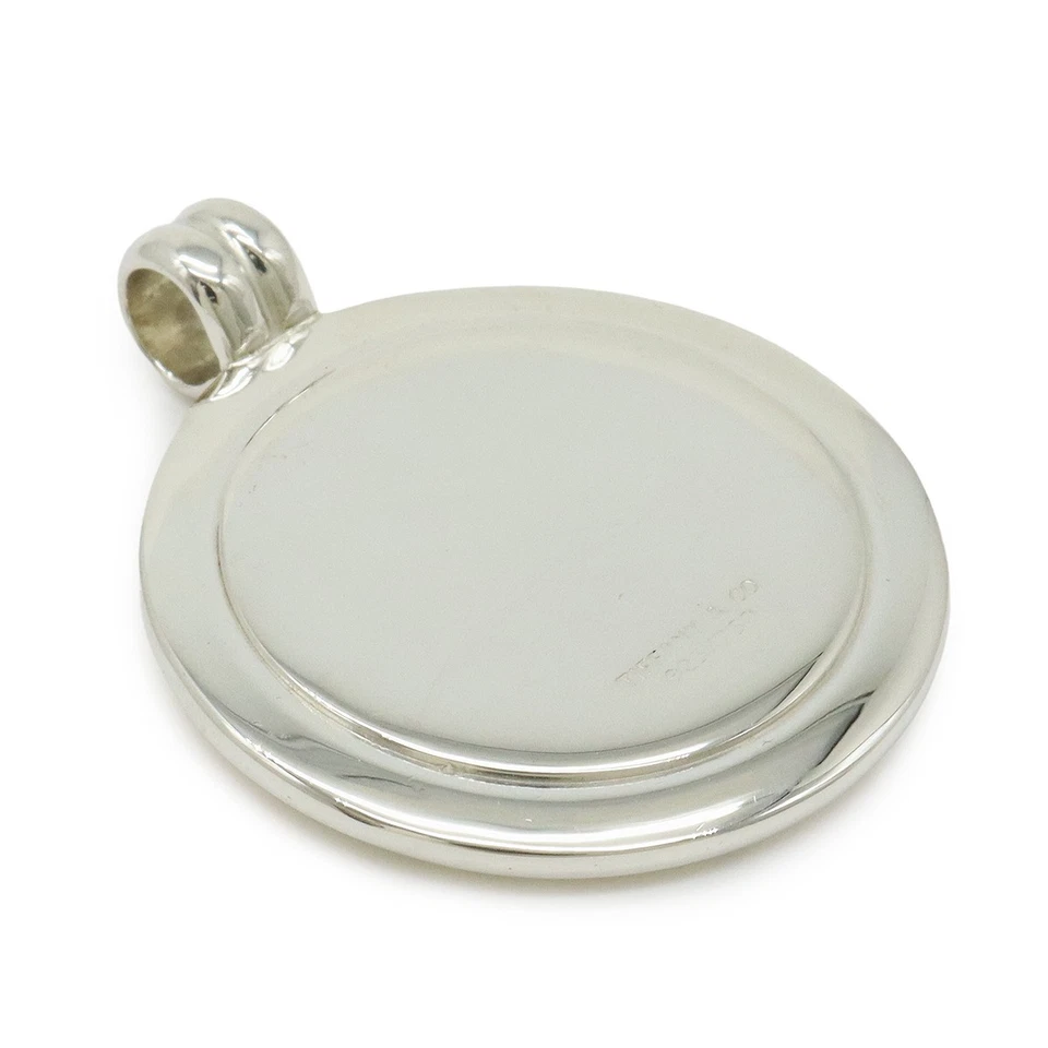 TIFFANY Co. Tiffany Motivo Moneda Medalla Colgante Cabeza Superior Dije SV925 Plata K18YG Y Foto 2 de 4
