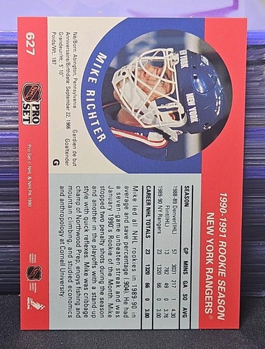 90-91 Pro Set Mike Richter Rookie 🚨🚨🚨 New York Rangers - Picture 2 of 2