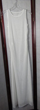 Sheer White Mesh Slit Sides Long Gown Sleeveless Lingerie Sleepwear Women  s S