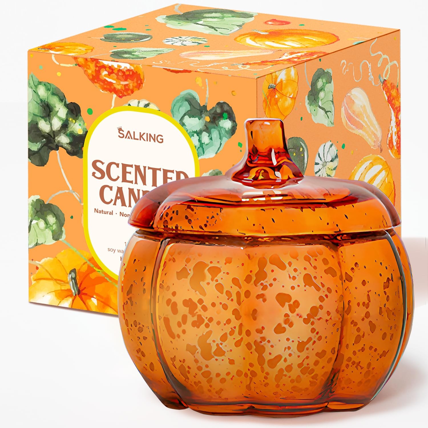 Autumn Scented Candles Black Vanilla & Truffle Pumpkin-Shaped Scented Candles...