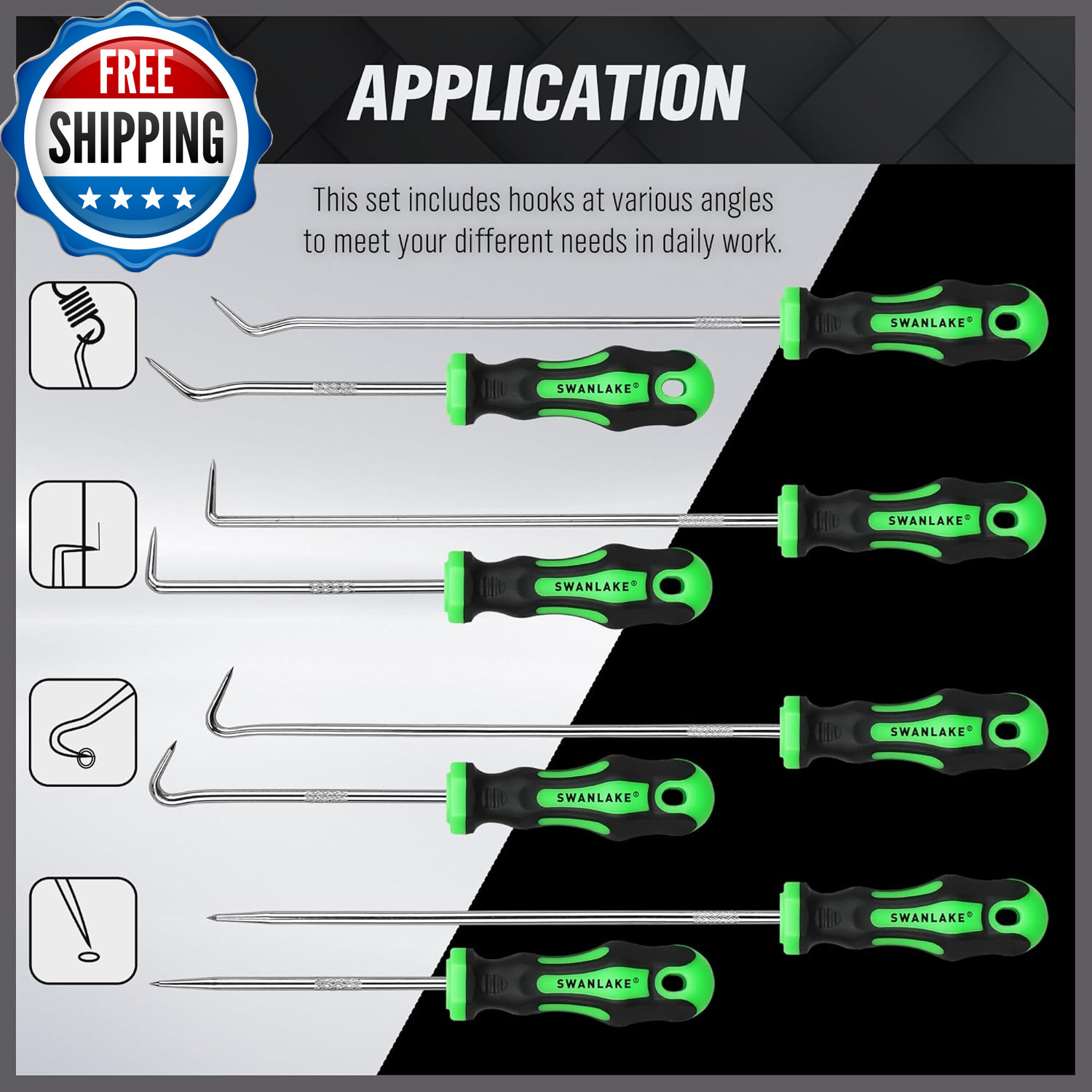 8-Piece Mini Hook and Pick Set, 4PCS 8.6 & 4PCS 5.7' Precision Automotive...