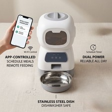 3.5L Smart Automatic Pet Feeder WiFi Cat Dog Food Dispenser w/ Voice Recorder