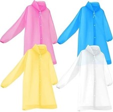 Unisex Adult Waterproof Raincoat Rain Coat Hooded Jacket Poncho Rainwear Camping