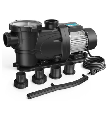 Vidapool In/Above Ground Pool Pump, Self Priming High Flow (Single Speed, 1HP-OB