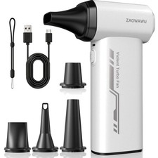 Ultra-Power Compressed Air Duster with 3-Speed Controls Fast Charging White