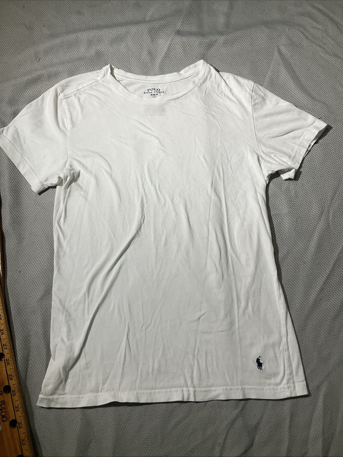 Polo Ralph Lauren camicia uomo media bianca ricamata logo pony maglietta casual