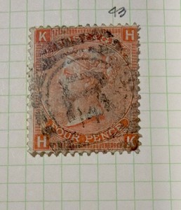 Great Britain Stamp Sc 43, 4p , used, CV$60.00 Page#62