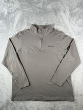 Columbia Sweater Men s Large Grey Rugged Ridge 1/4 Zip Pullover