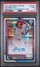2024 Eduardo Tait 1st Bowman Chrome Auto Refractor /499 PSA9