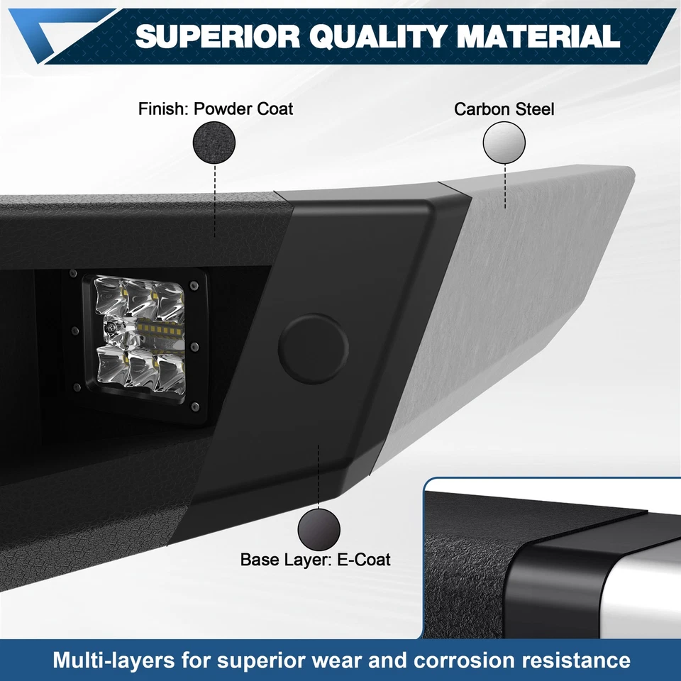 Front/Rear Bumper Steel w/12000LB Winch Plate+D-ring For 2018-20 Ford F150 Foto 4 de 4