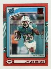 2024 Panini Clearly Donruss Rated Rookie Jaylen Wright #84 Red /99 (RC)