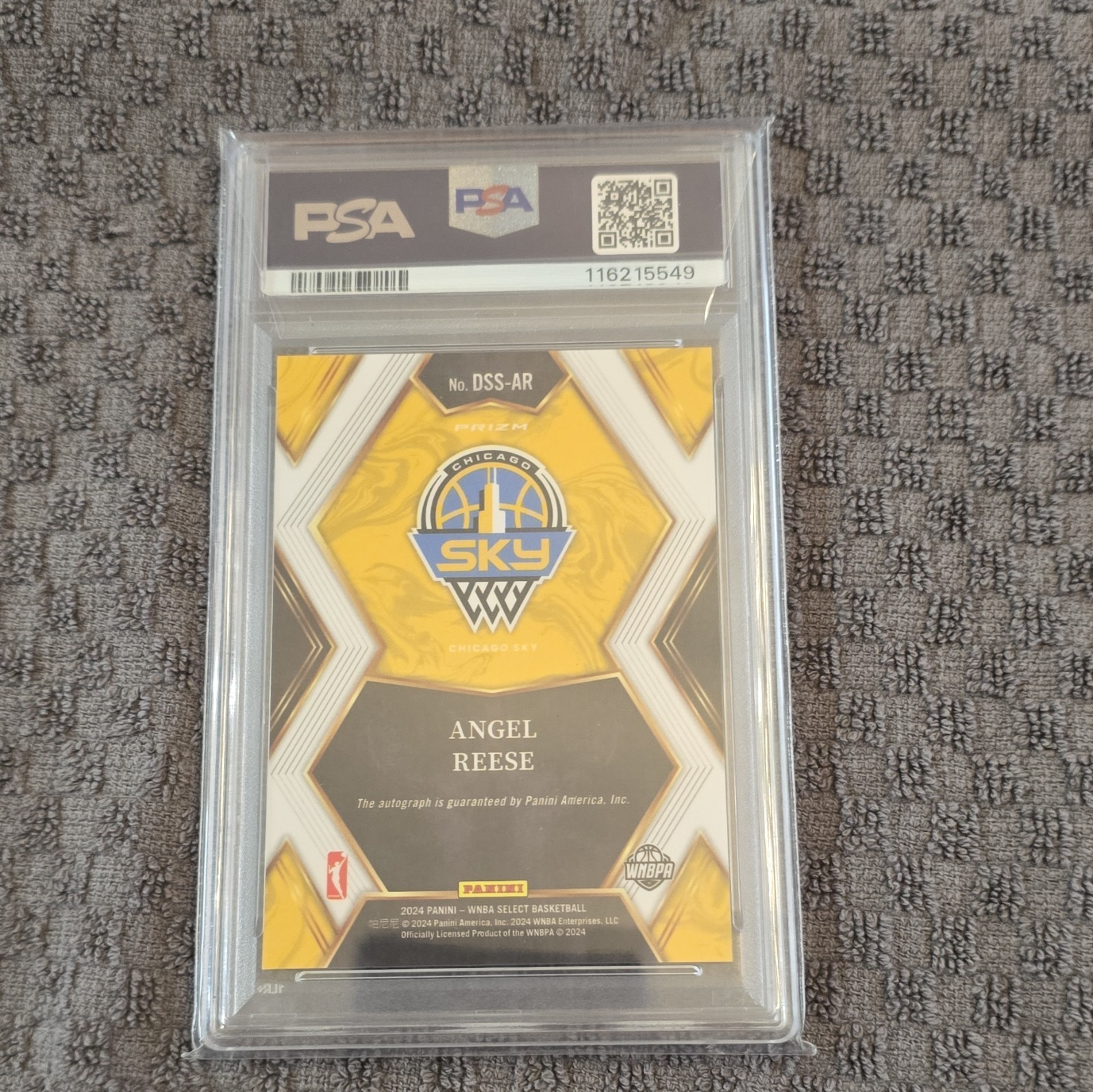 Panini 2024 Select WNBA Angel Reese Draft Sig Auto RC DSS-AR PSA 9 view 2