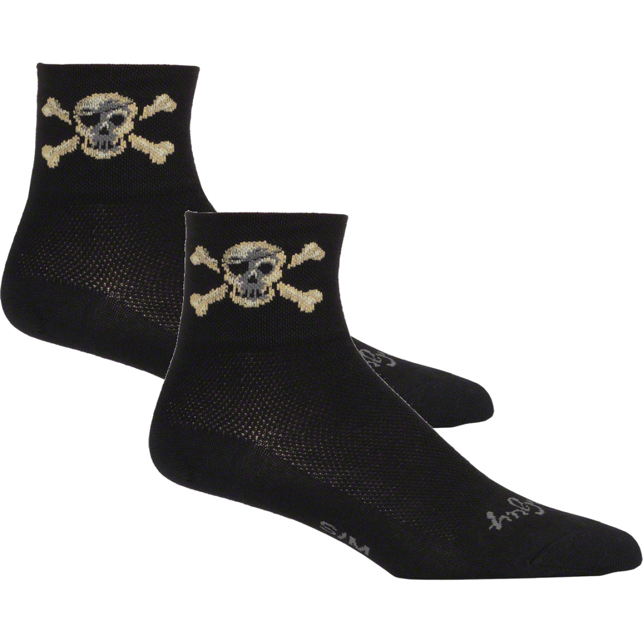 2 Pack SockGuy Pirate Sock Black LGXL Double Stitched Heel and Toe Mesh Upper 4890₽