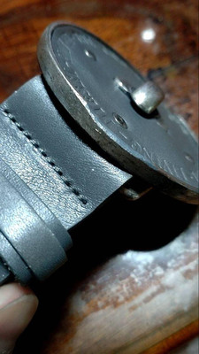 Diesel Men Round Metal Buckle Belt Gray Size 85/34 Almost unused