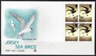 1¢ WONDER'S ~ JERSEY FDC SEA BIRDS THE COMMON TERN BLK4 1975 - F379