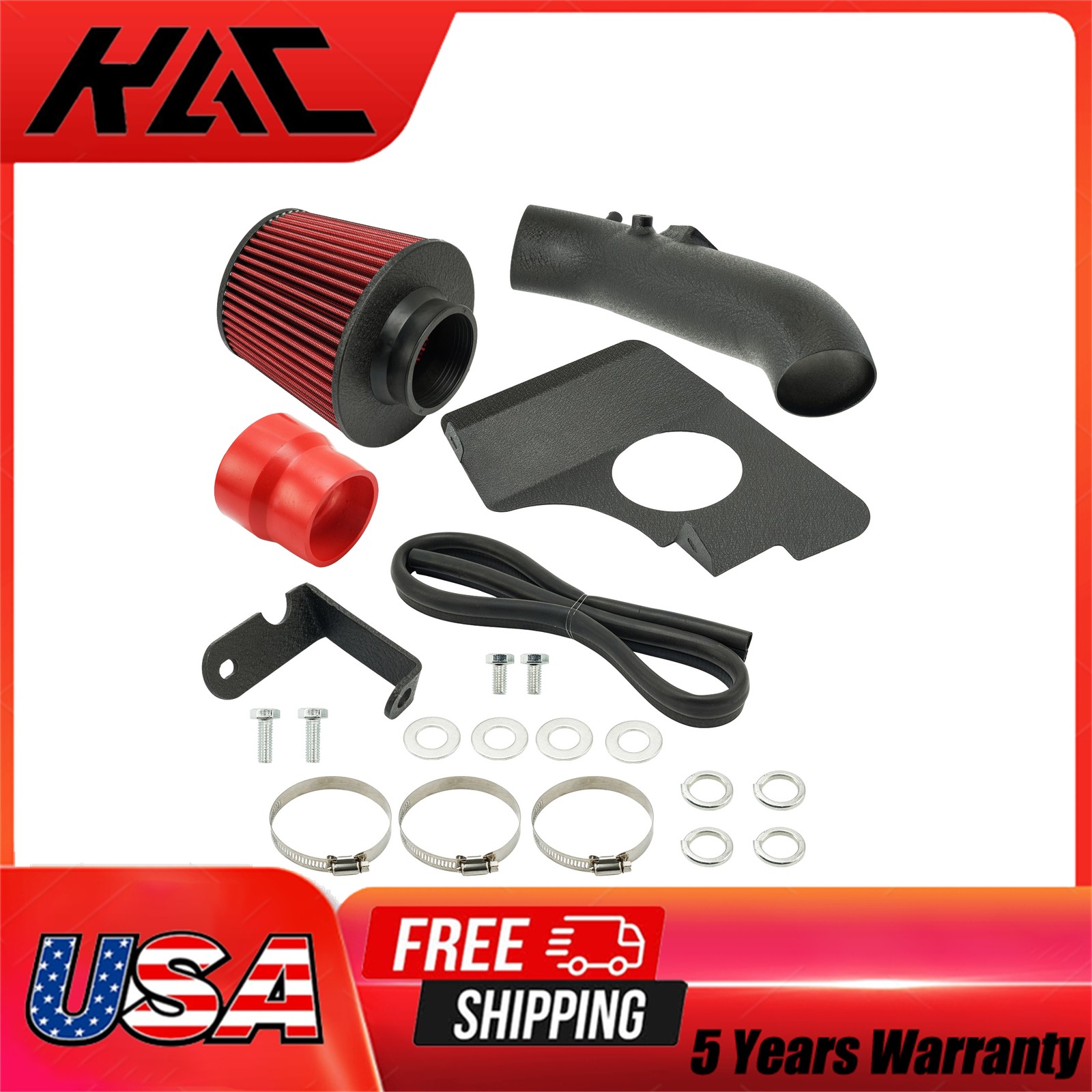 Cold Air Intake Kit  w/ Heat Red Filter for  2013-2017 Honda Accord L4 2.4L 3